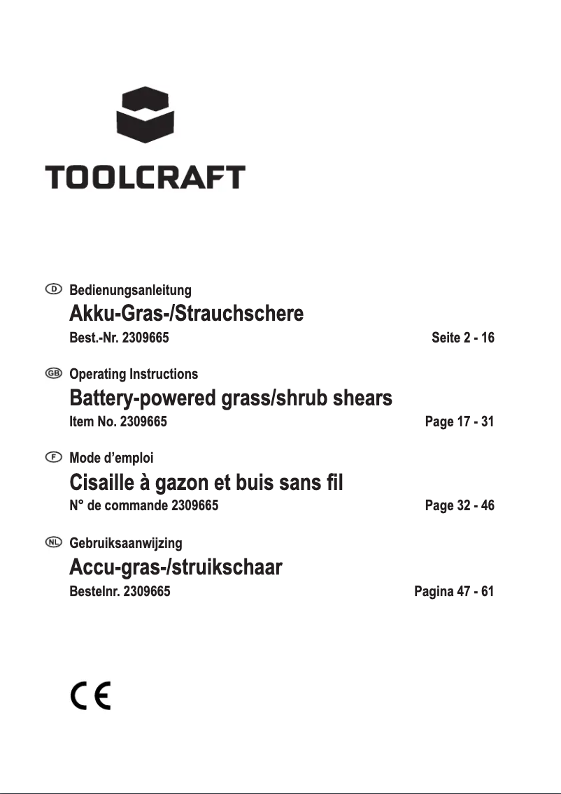 Page n°1 - Manuel utilisateur Toolcraft GBS-L118