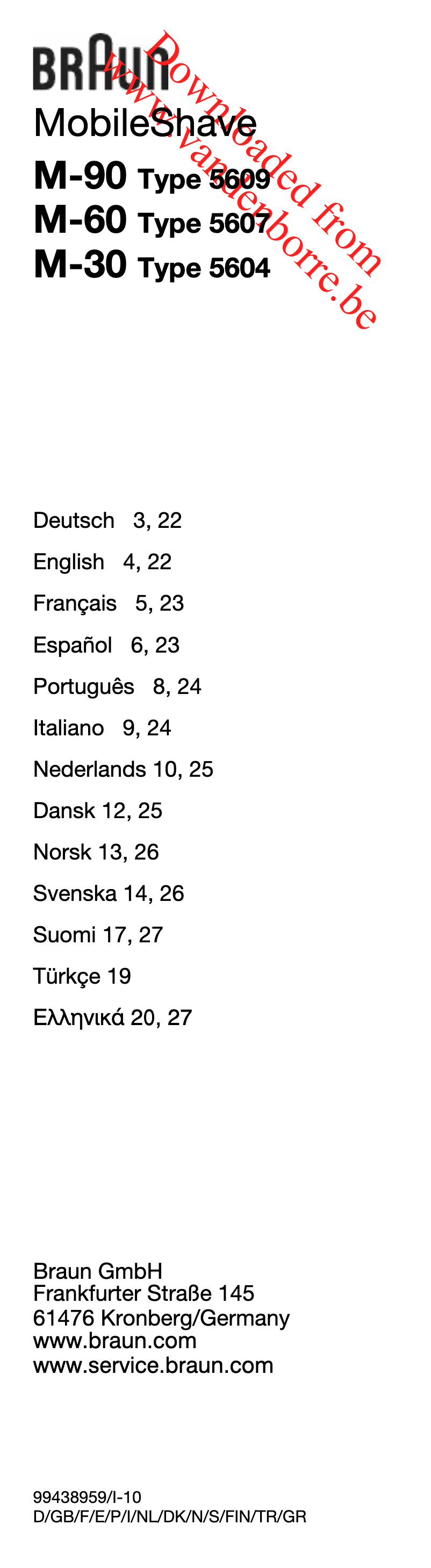 Image de la première page du manuel de l'appareil MobileShave M60b