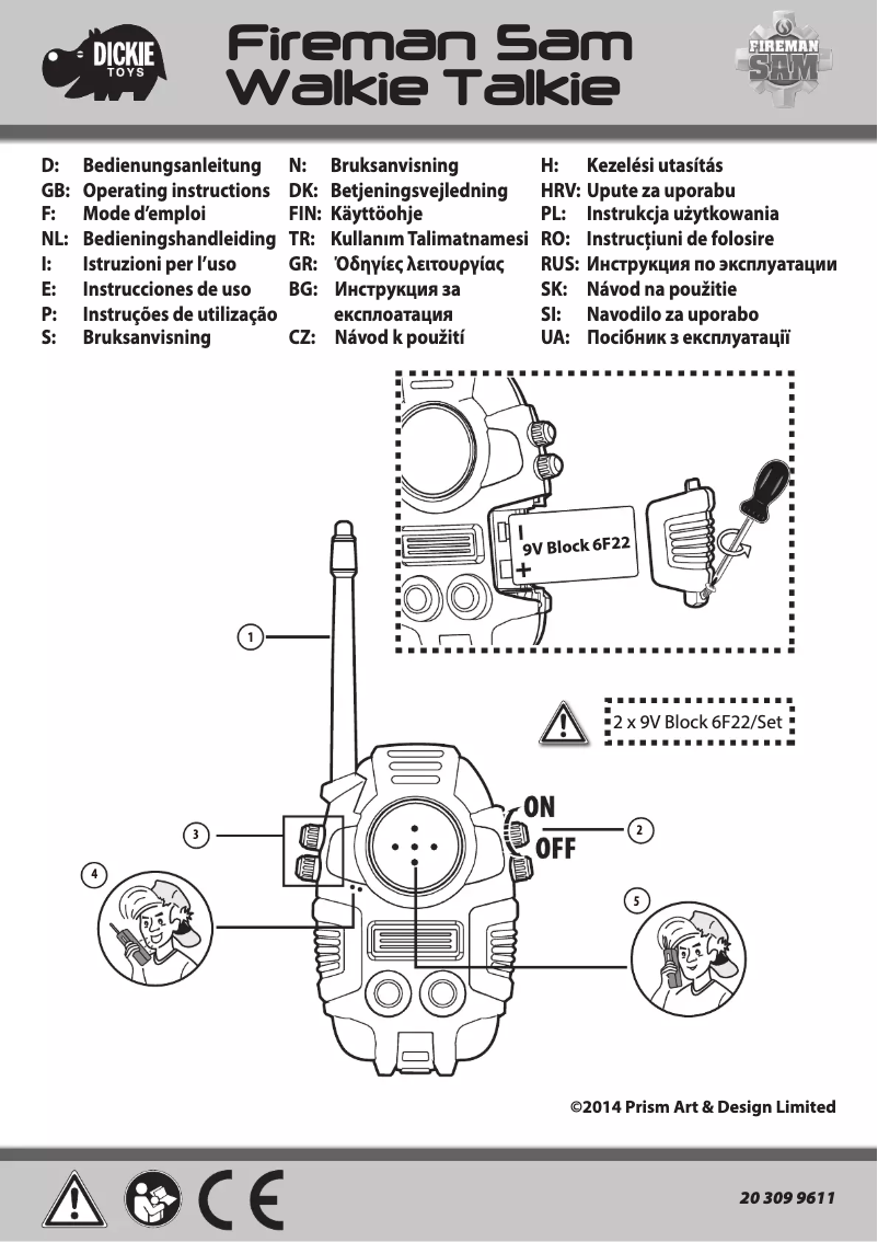 Page 1 de la notice Manuel utilisateur Dickie Fireman Sam