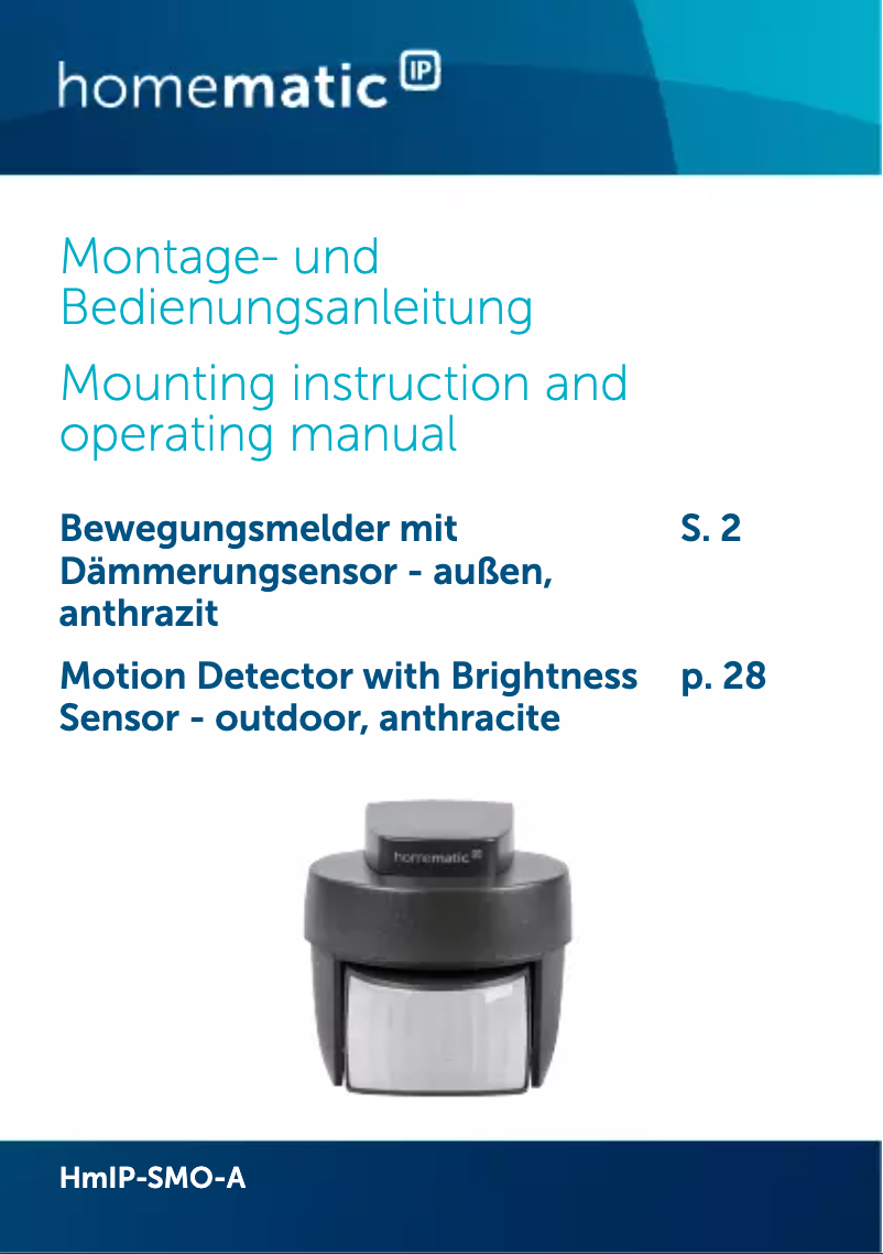 Page 1 de la notice Manuel utilisateur Homematic IP HmIP-SMO-A