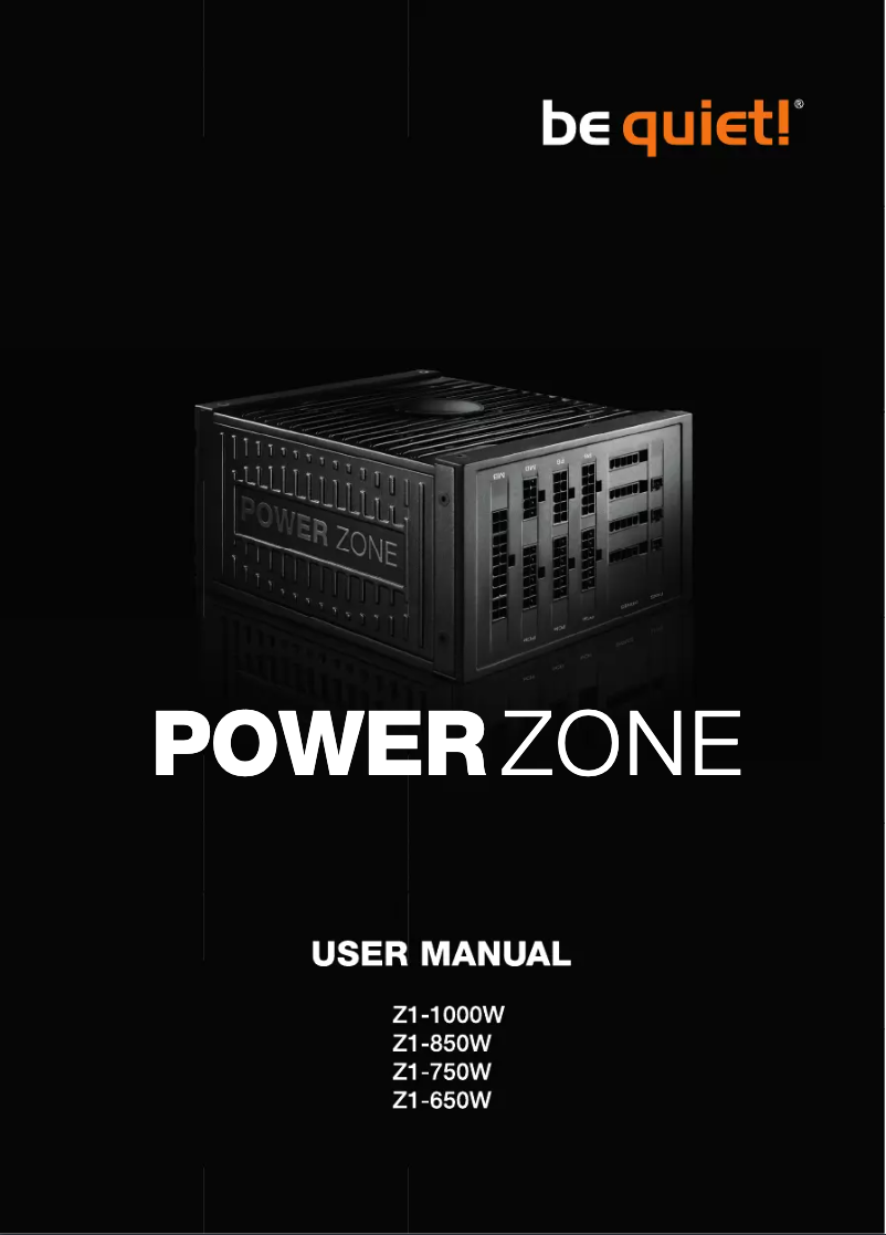 Page 1 of the manual User Manual Be Quiet! 850W Power Zone