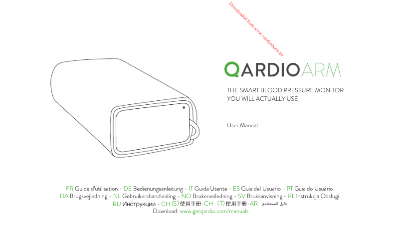 Page 1 de la notice Fiche technique Qardio QardioArm