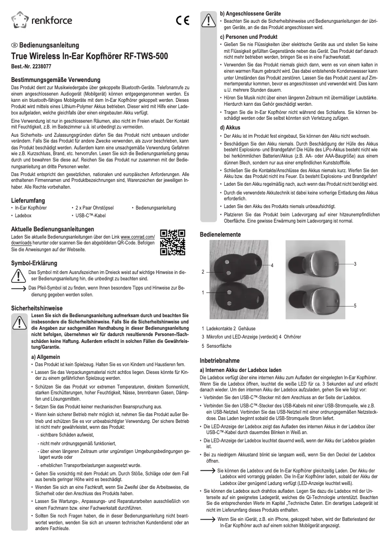 Image de la première page du manuel de l'appareil RF-TWS-500