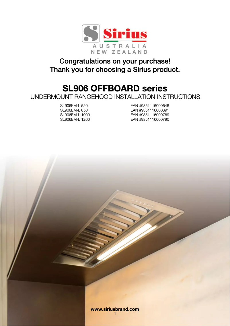 Page 1 de la notice Manuel utilisateur Sirius SL906EM-L 1000