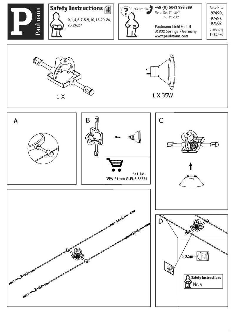 Page 1 de la notice Manuel utilisateur Paulmann Mac 974.90