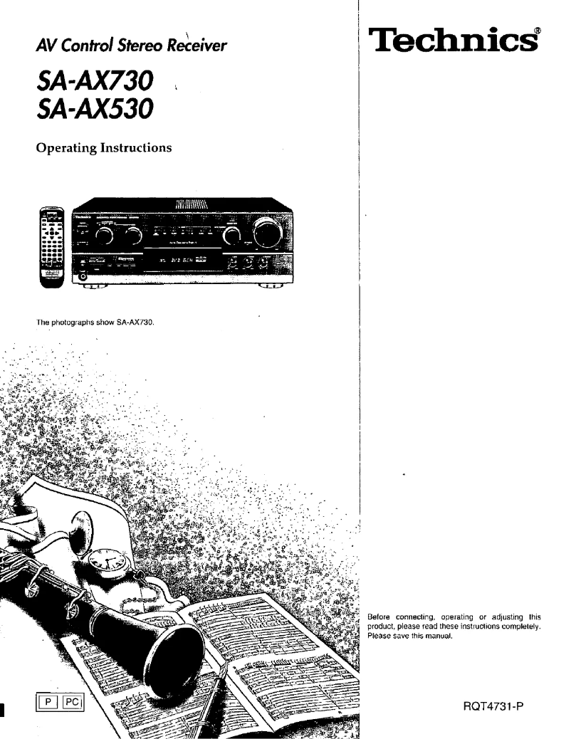 Imagen de la primera página del manual del dispositivo SA-AX730