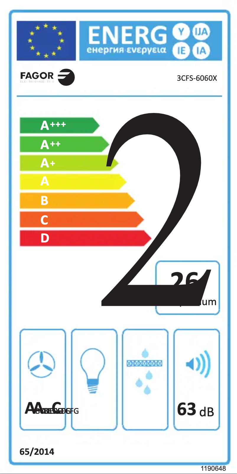 Page n°1 - Label énergétique Fagor 3CFS-6060X