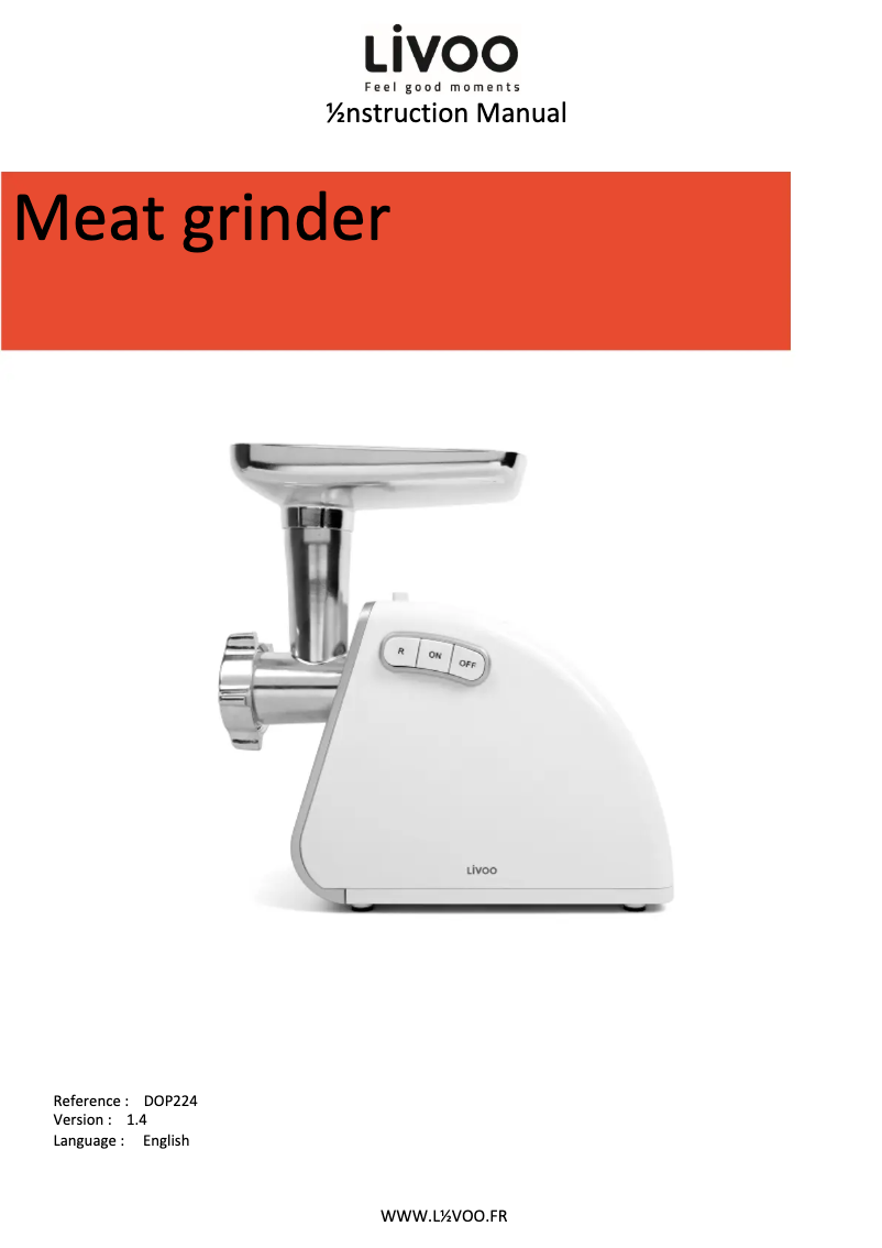 Page n°1 - Manuel utilisateur Livoo DOP224