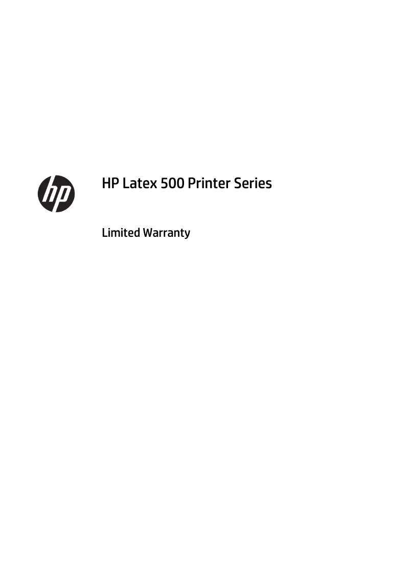 Page n°1 - Informations de garantie HP Latex 570