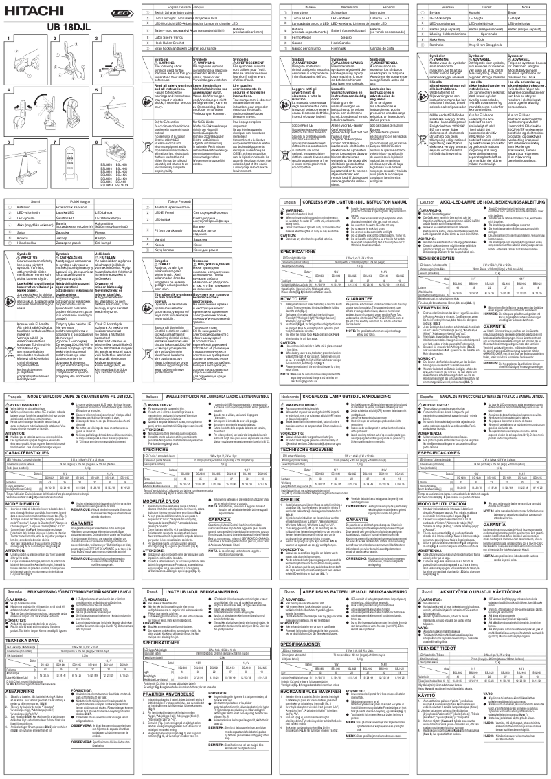 Página 1 del manual Manual de usuario Hitachi UB 18DJL