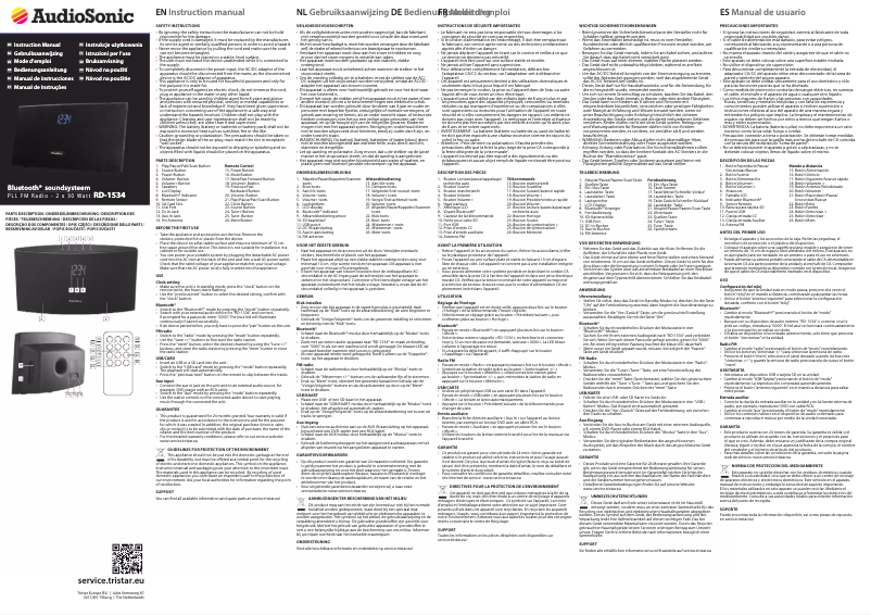 Page 1 de la notice Manuel utilisateur AudioSonic RD-1534