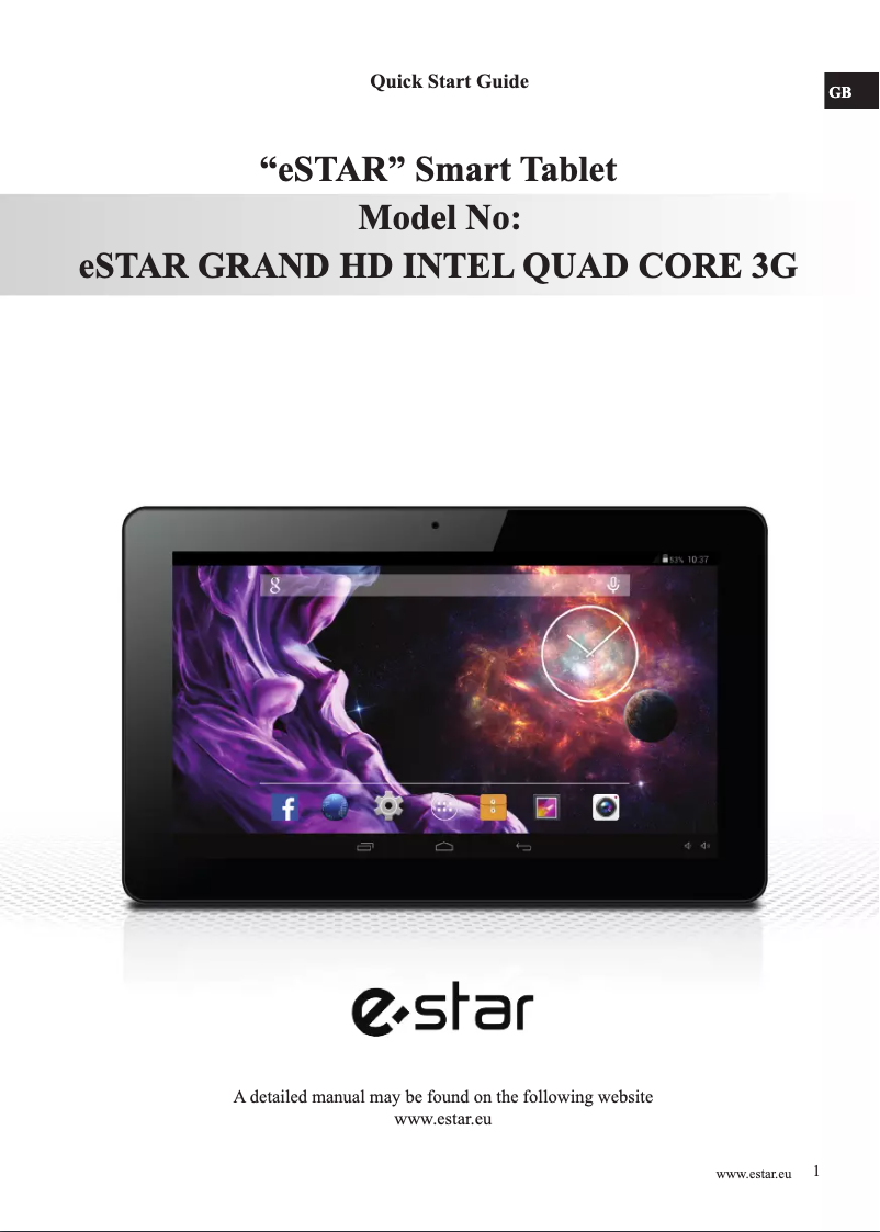 Page n°1 - Manuel utilisateur eSTAR MID1148G