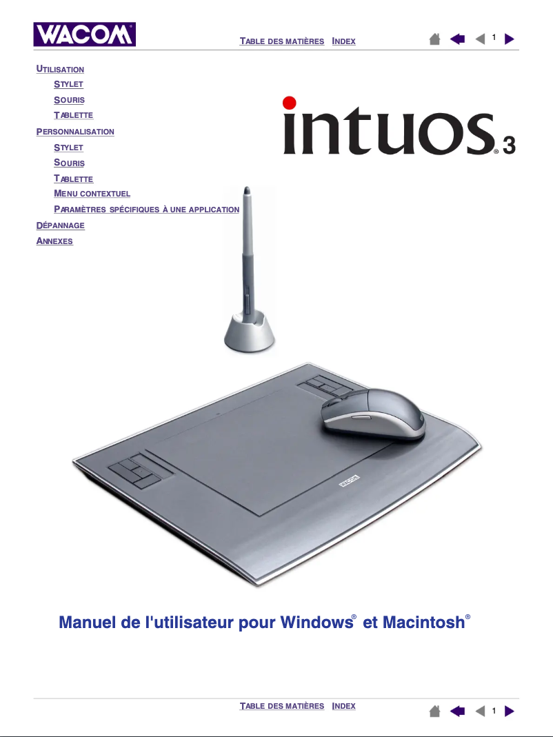 Image de la première page du manuel de l'appareil Intuos 3