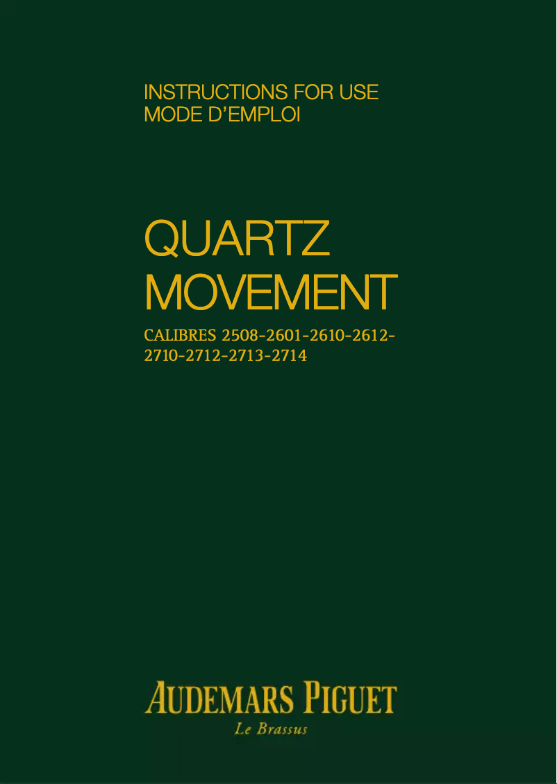 Page n°1 - Manuel utilisateur Audemars Piguet Royal Oak 67650OR.OO.1261OR.01