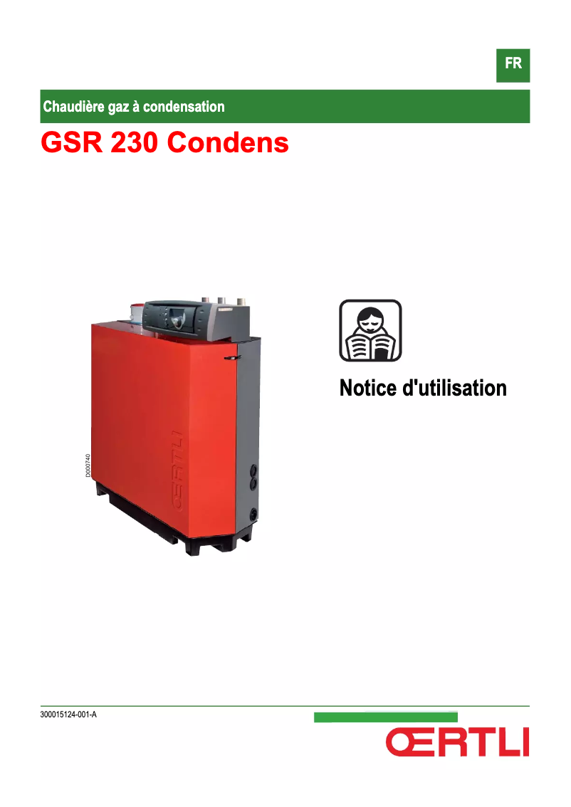 Image de la première page du manuel de l'appareil GSR 230 Condens