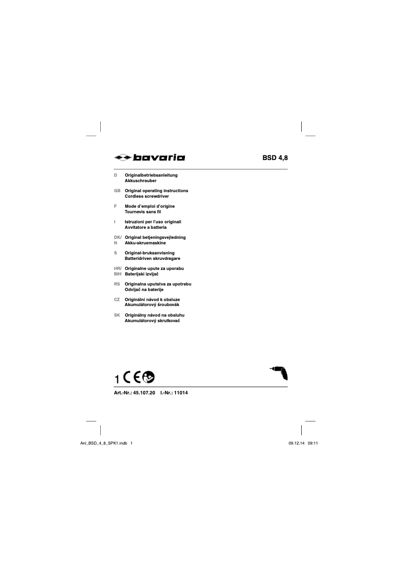 Page n°1 - Manuel utilisateur Bavaria BSD 48
