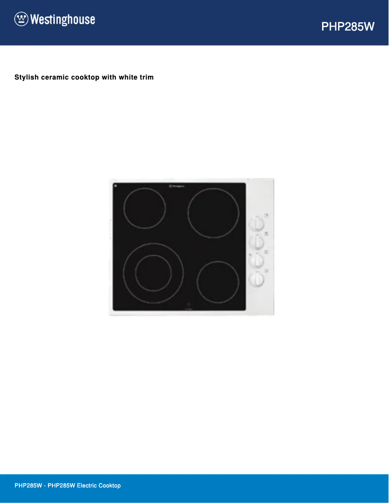 Page n°1 - Fiche technique Westinghouse PHP285W
