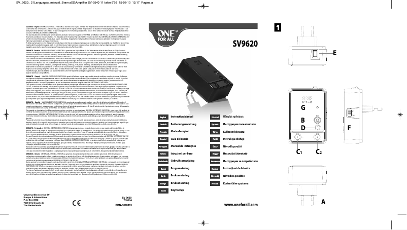Image de la première page du manuel de l'appareil SV 9620