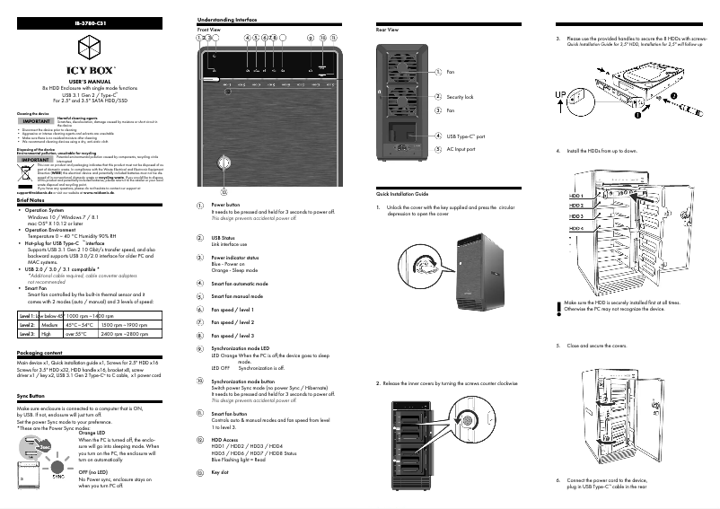 Page n°1 - Mode d'emploi Icy Box IB-3780-C31