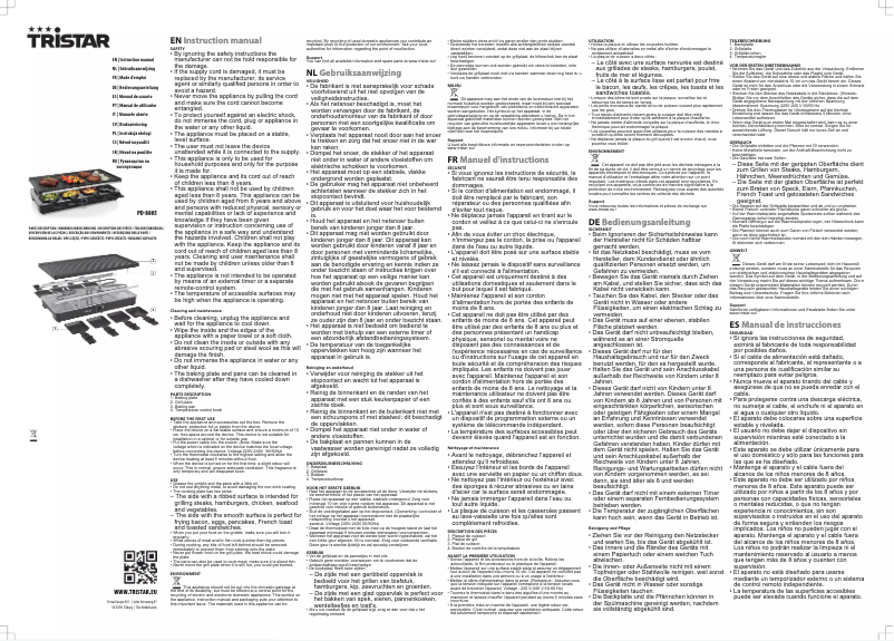 Page 1 de la notice Manuel utilisateur TriStar PD-8805