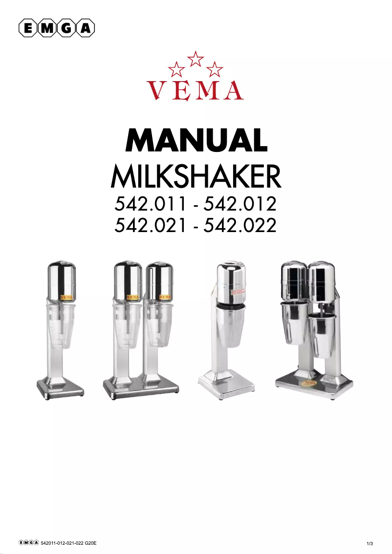 Page n°1 - Manuel utilisateur Vema 542021