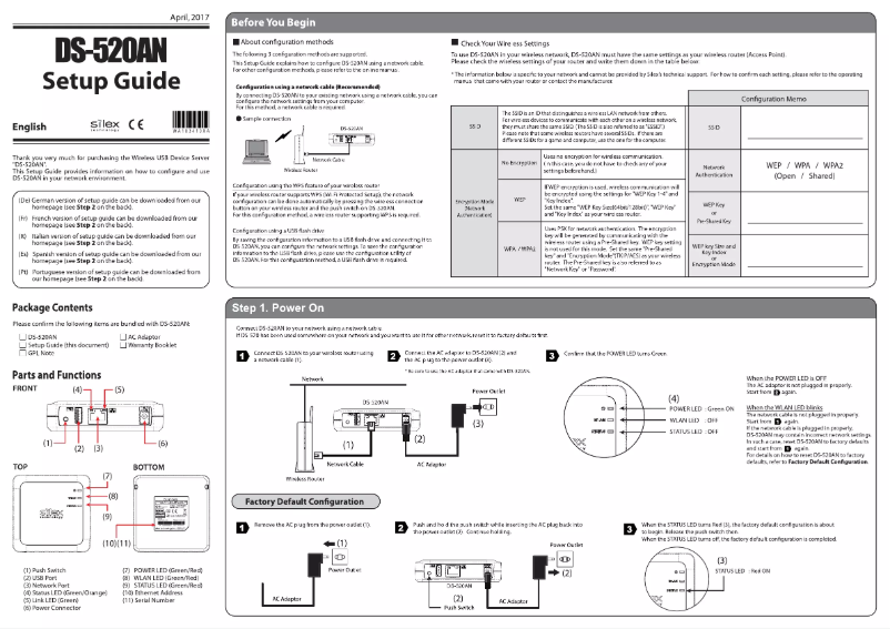 Page 1 de la notice Manuel utilisateur Silex DS-520AN