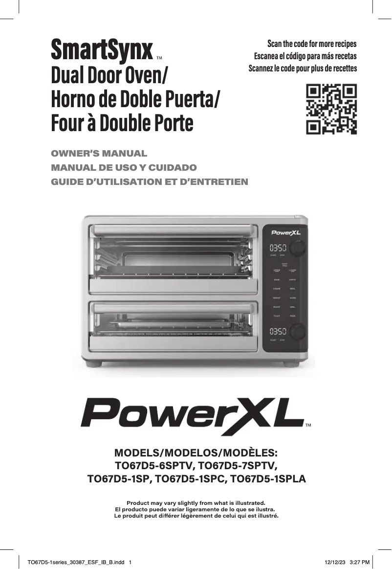 Page 1 de la notice Manuel utilisateur PowerXL SmartSynx TO67D5-1SP
