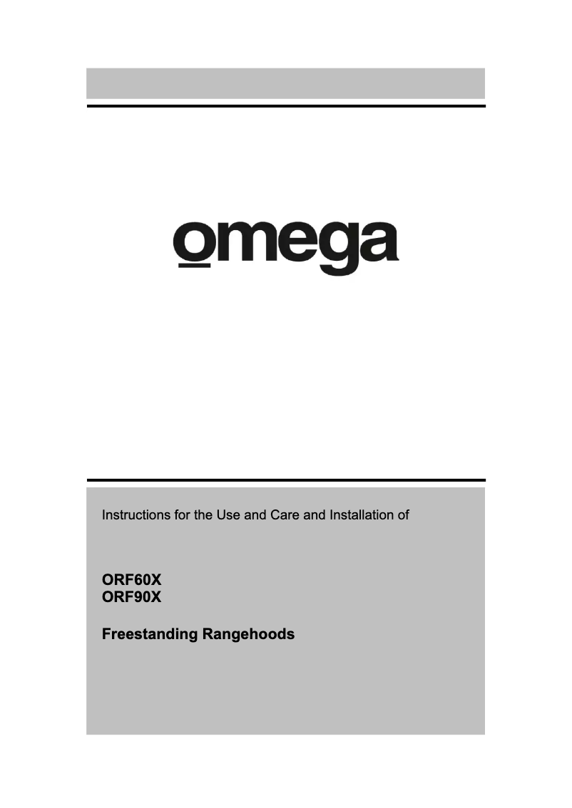 Page n°1 - Manuel utilisateur Omega ORF60X