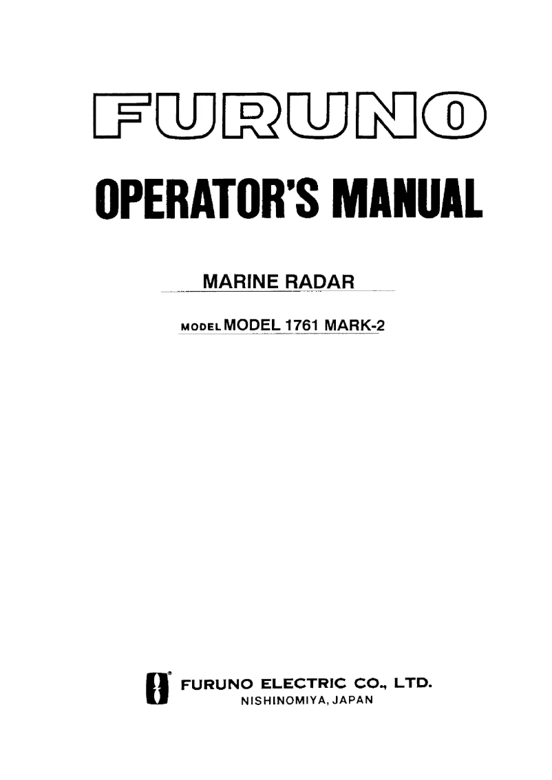 Page n°1 - Manuel utilisateur Furuno 1761 Mark-2