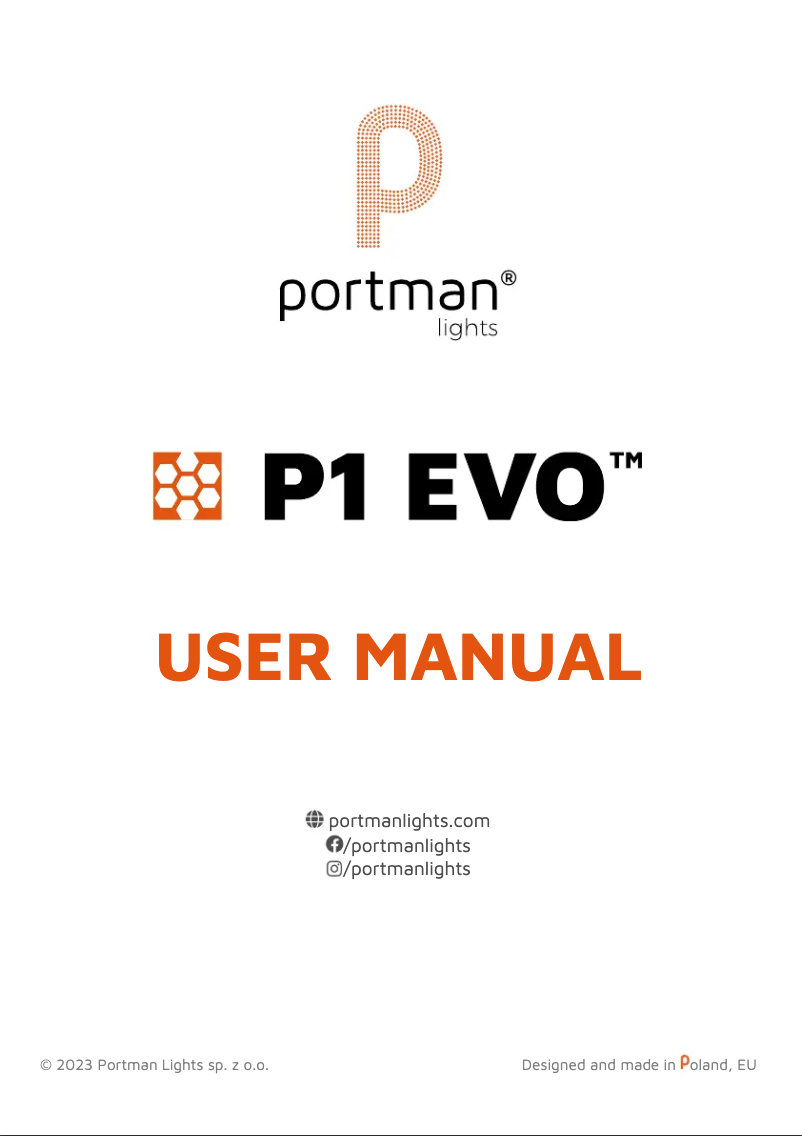 Page n°1 - Manuel utilisateur Portman P1 EVO