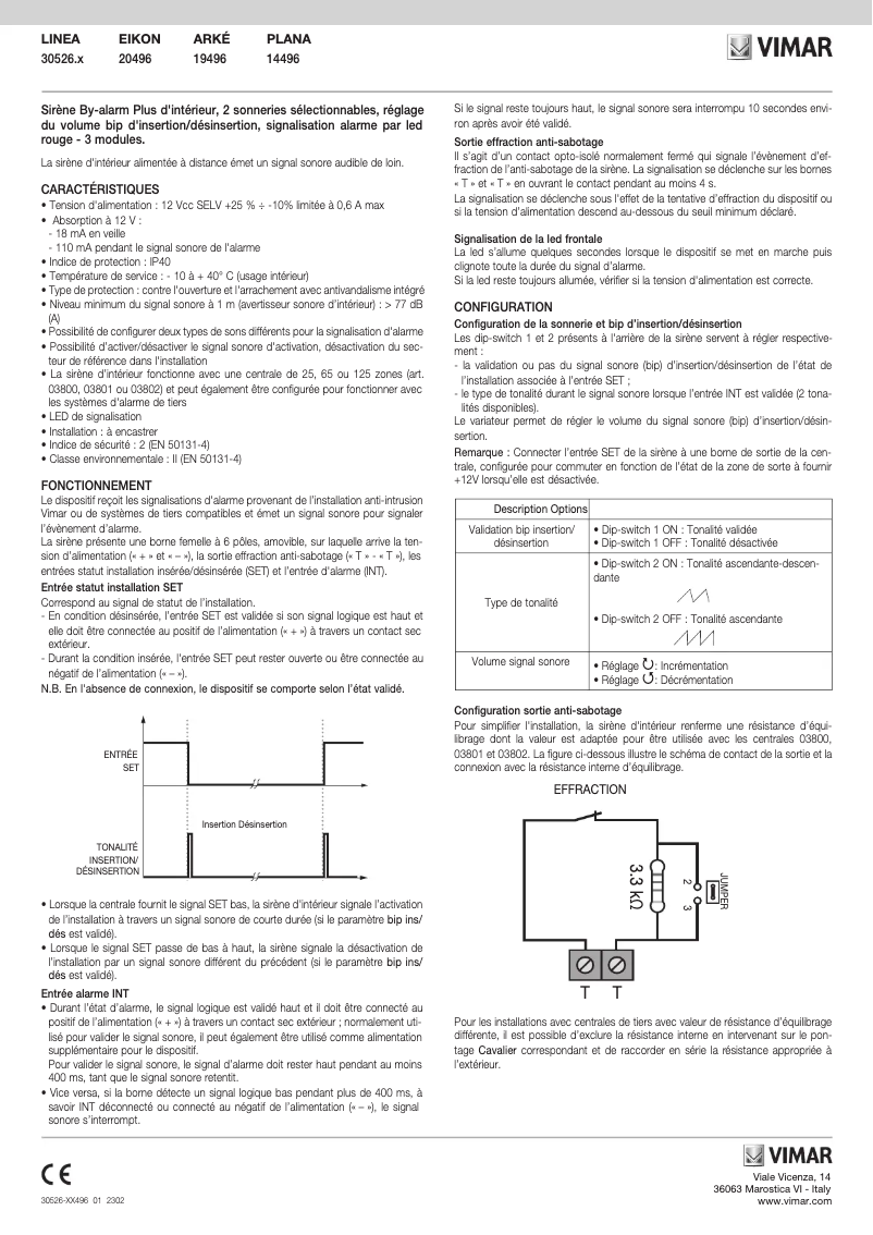 Page n°1 - Manuel utilisateur Vimar 14496