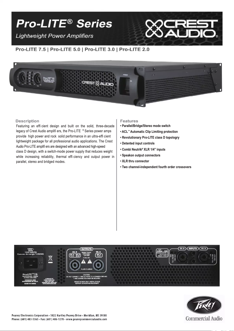 Image de la première page du manuel de l'appareil Pro-LITE 7.5