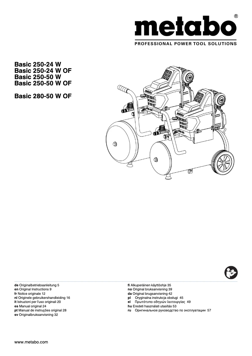 Page 1 de la notice Manuel utilisateur Metabo Basic 250-24 W