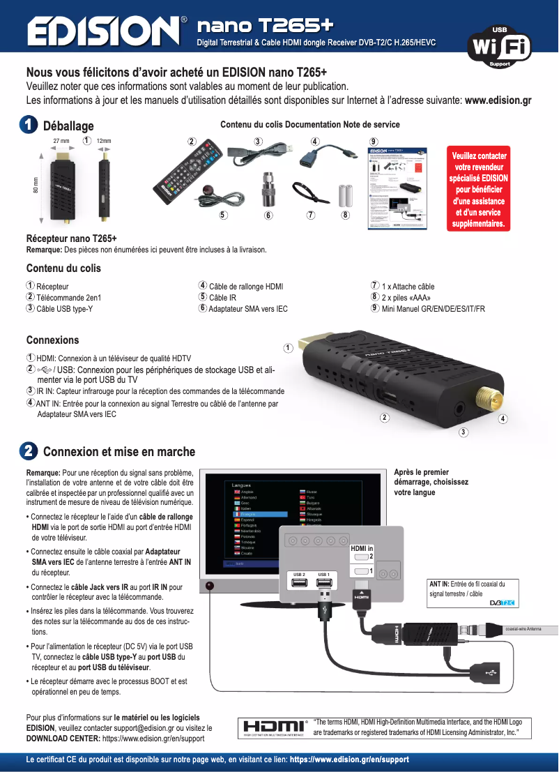 Image de la première page du manuel de l'appareil Nano T265+
