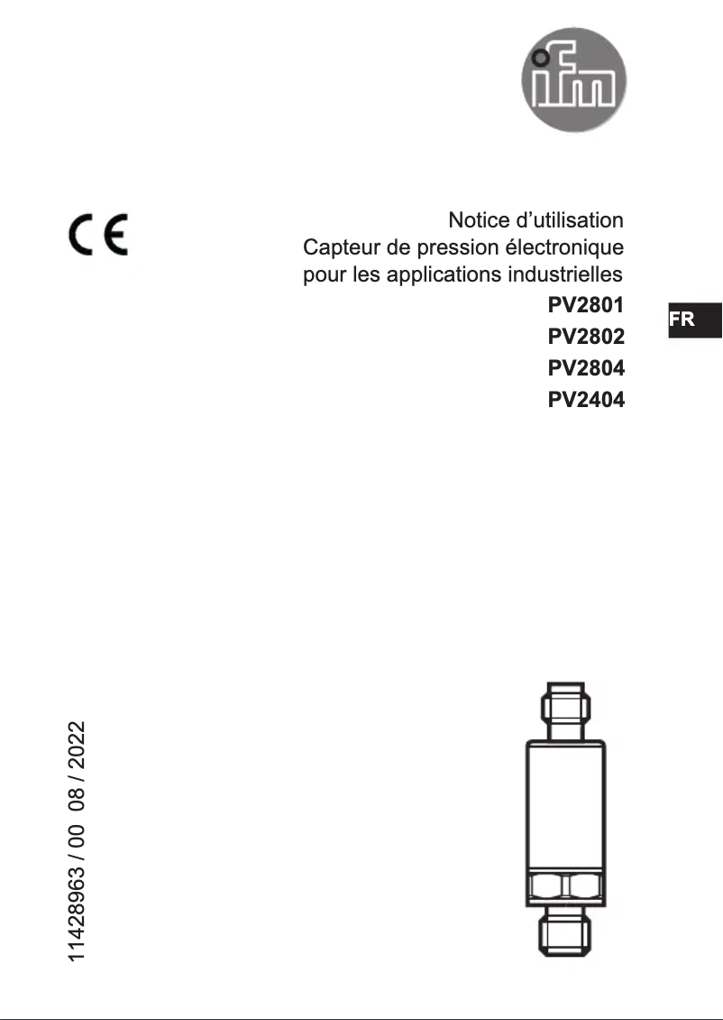 Page n°1 - Manuel utilisateur IFM PV2804