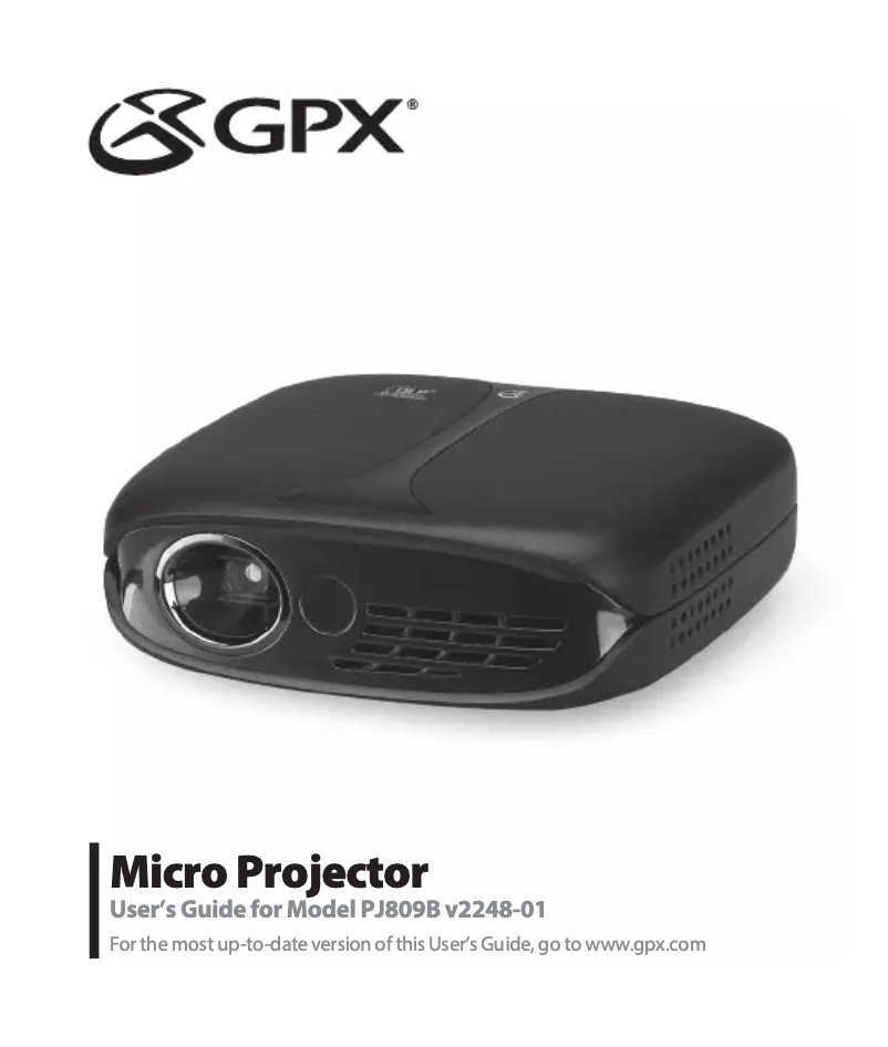 Page 1 de la notice Manuel utilisateur GPX PJ809B