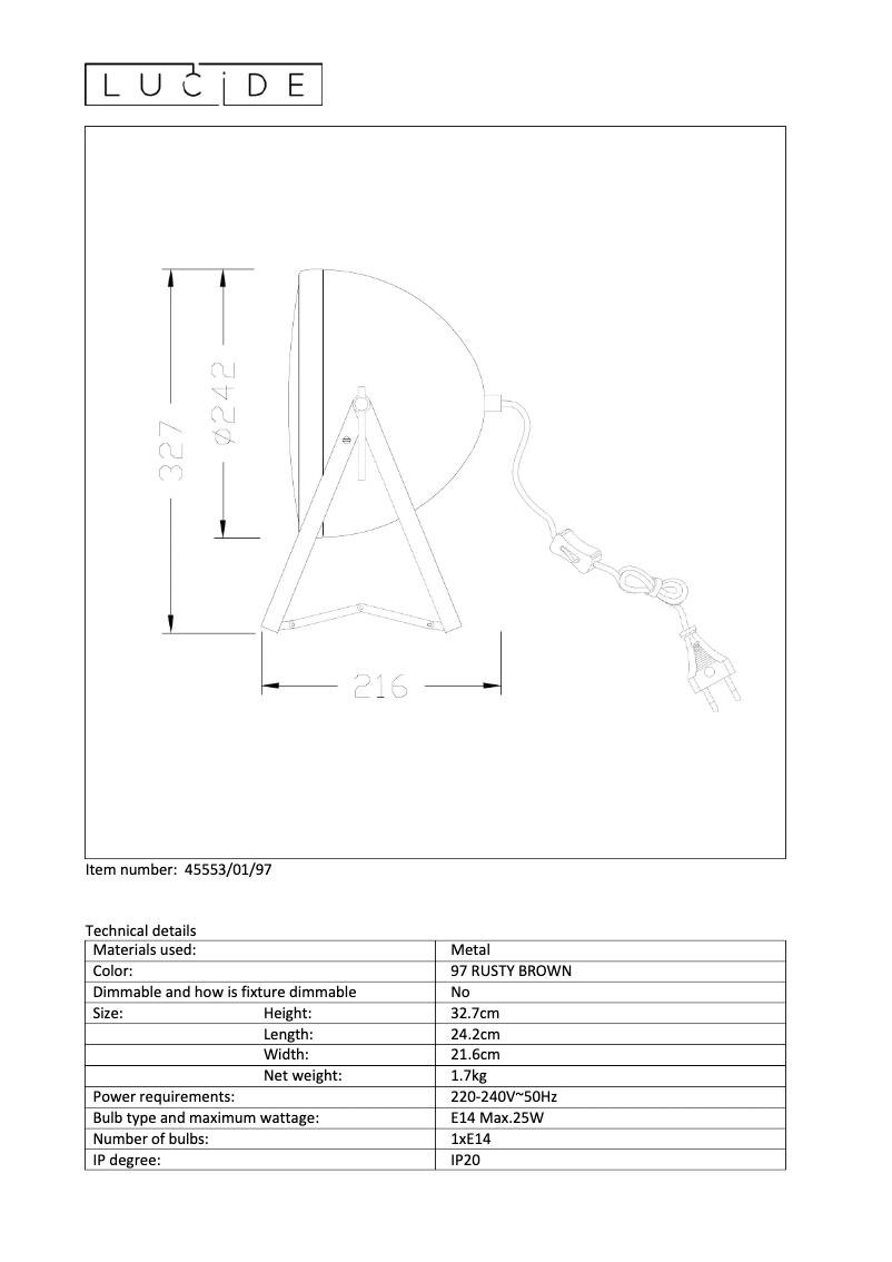 Image de la première page du manuel de l'appareil Mopedd 45553/01/97