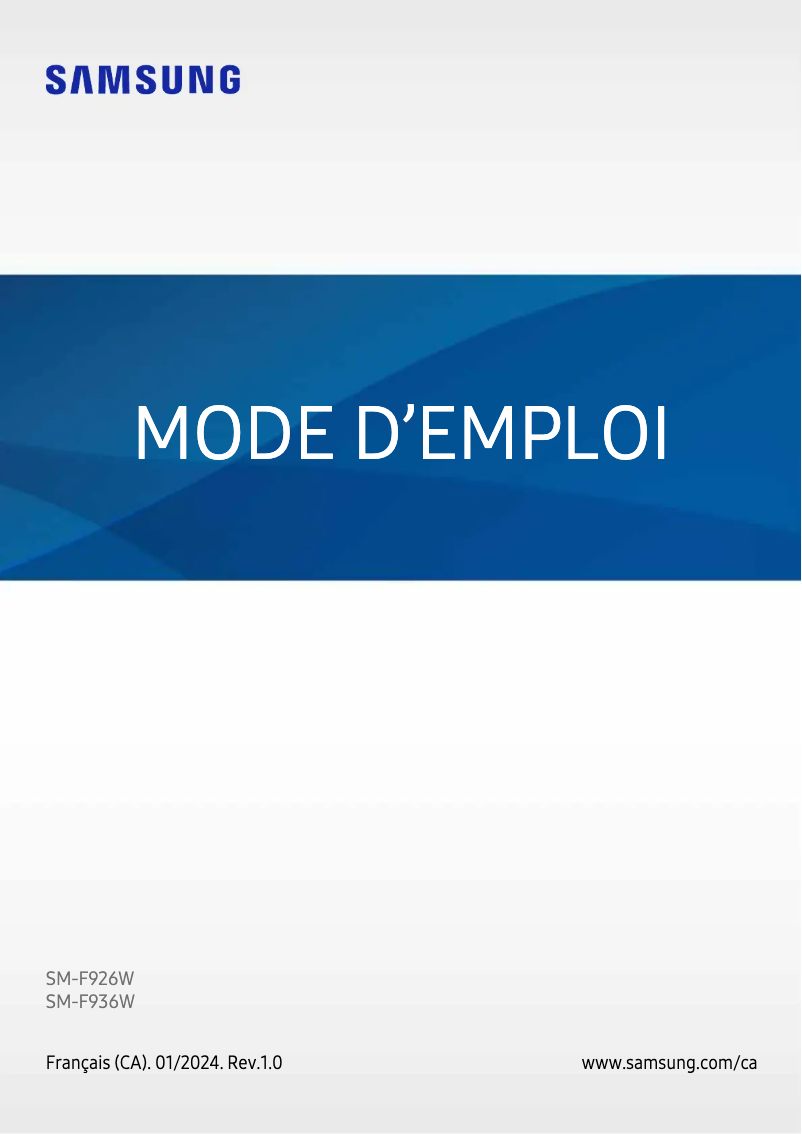 Page n°1 - Manuel utilisateur Samsung Galaxy Z Fold 3 5G