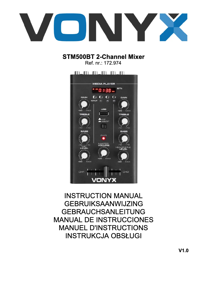 Page 1 of the manual User Manual Vonyx STM500BT