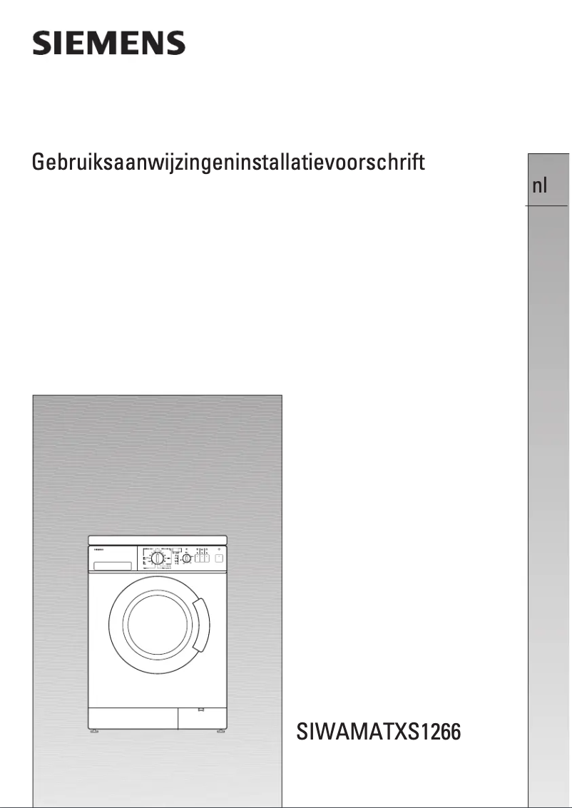 Page n°1 - Manuel utilisateur Siemens Siwamat WXS1266EU