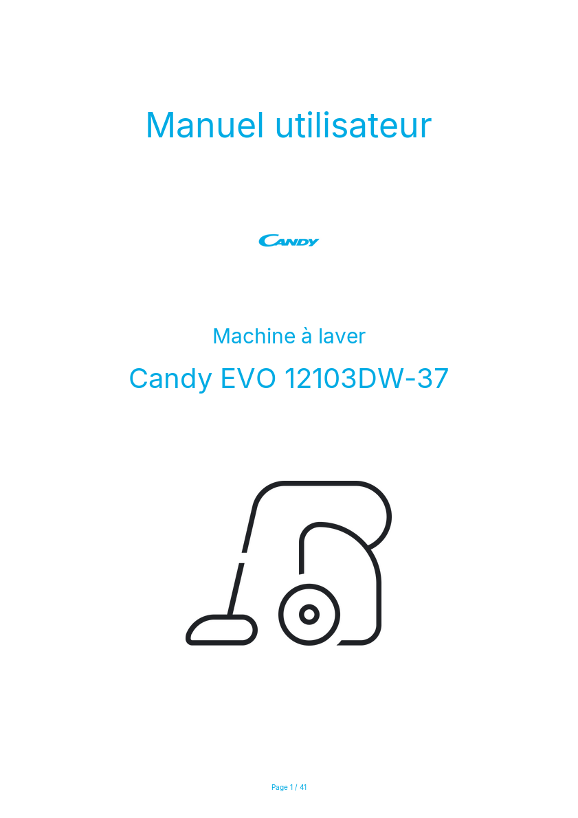 Page n°1 - Manuel utilisateur Candy EVO 12103DW-37