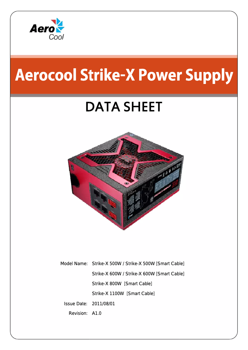 Page n°1 - Manuel utilisateur AeroCool Strike-X M 500W