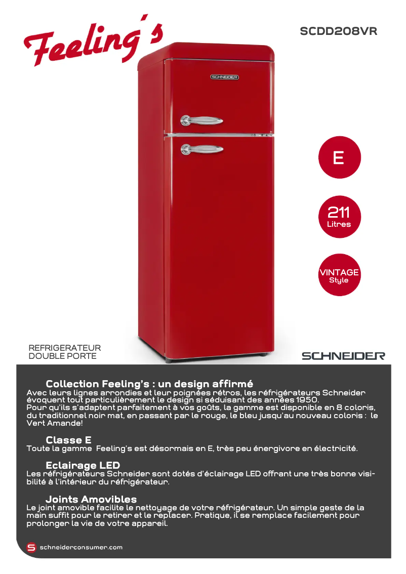 Page 1 de la notice Fiche technique Schneider SCDD208VR