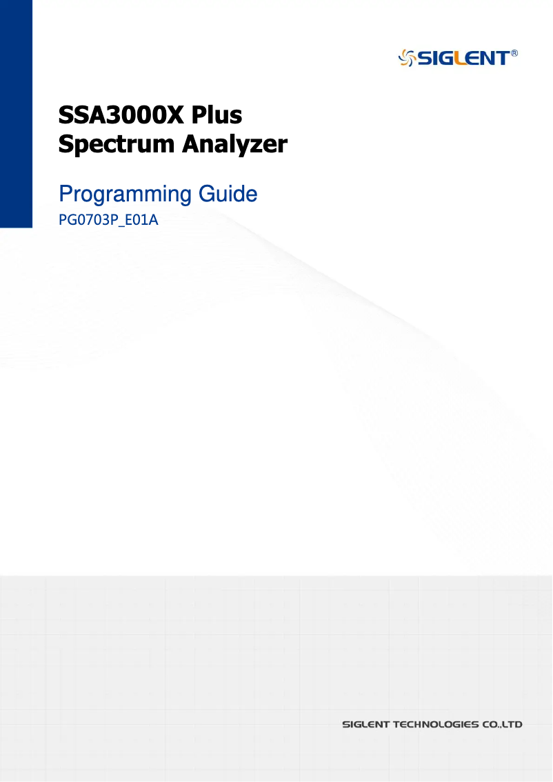 Page 1 de la notice Manuel utilisateur Siglent SSA3021X Plus