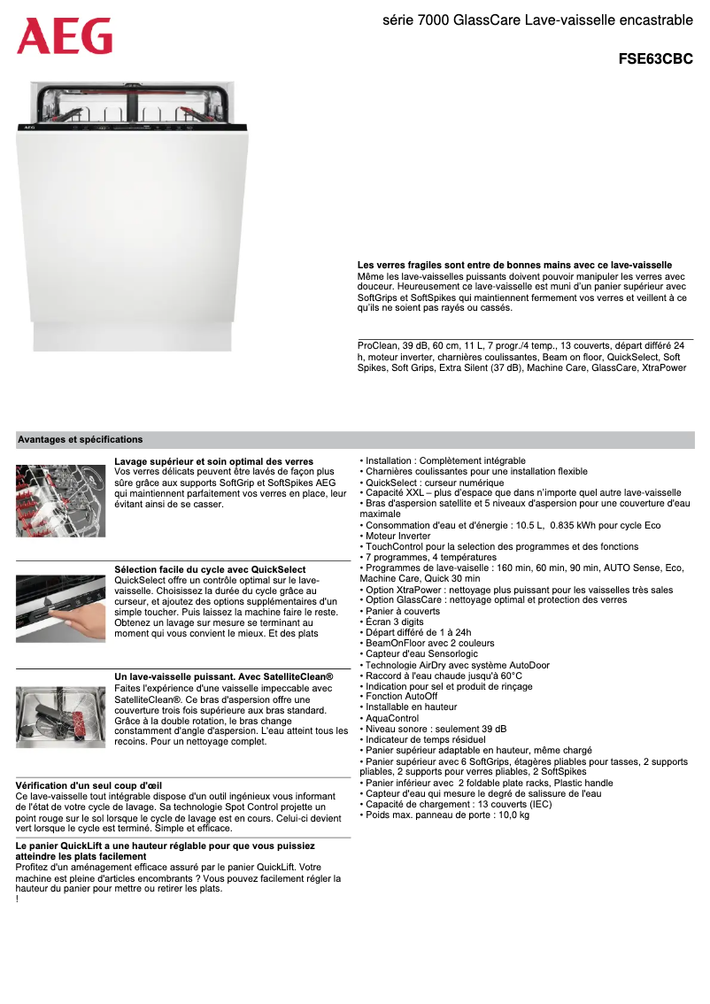 Image de la première page du manuel de l'appareil FSE63CBC