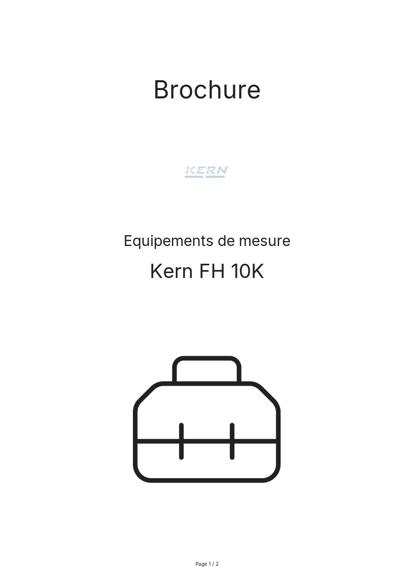 Page n°1 - Brochure Kern FH 10K
