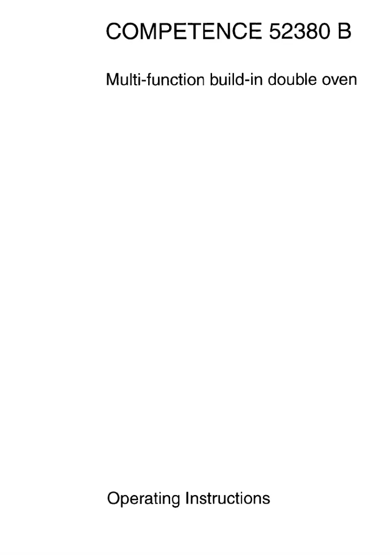 Image de la première page du manuel de l'appareil Competence 52380 B DB
