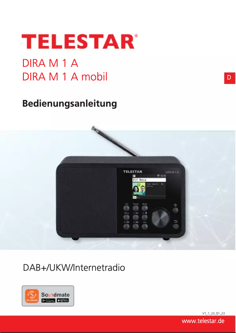 Image de la première page du manuel de l'appareil DIRA M 1 A