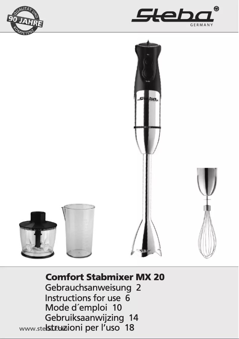 Page n°1 - Manuel utilisateur Steba MX 20