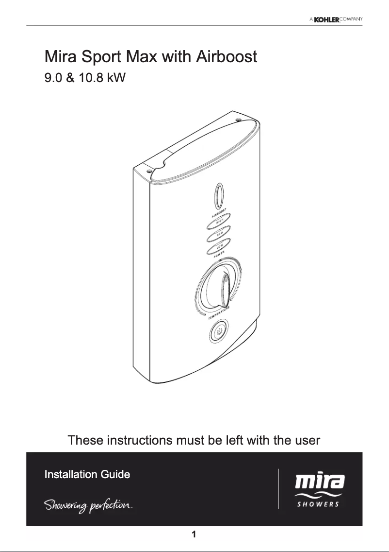 Page 1 de la notice Manuel utilisateur Mira Sport Max